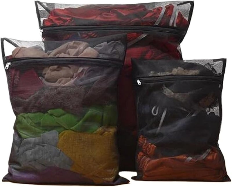 حقيبة غسيل من النايلون الشبكي الرمادي الفاتح بسحاب للصدرية والملابس الحساسة - Image 1